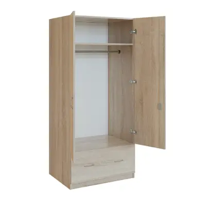 Q 24-80 skříň šatní, 2-dvéřová, 800x600x1800mm, dub bardolino